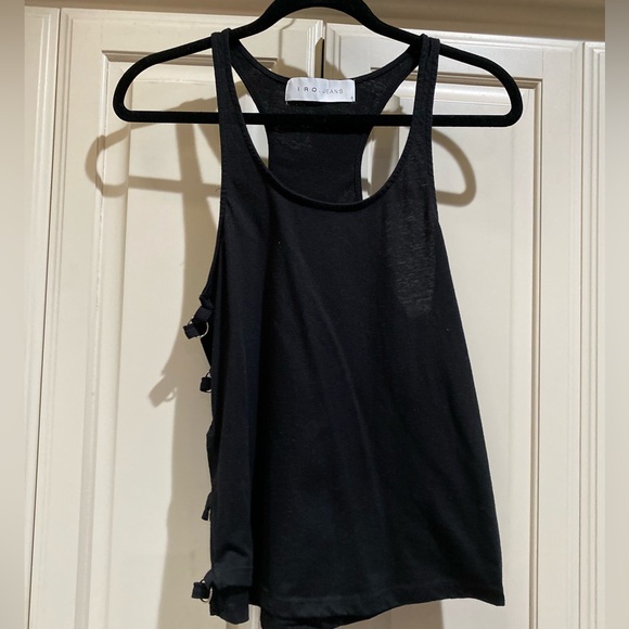 IRO | Tops | Iro Black Tank Top With Metal Silver Finishings | Poshmark